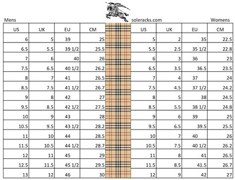 Sizing Guide: Burberry Kids Shoes Conversion 